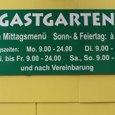 Gastgarten Schild